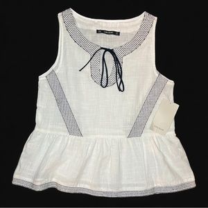 NWT Zara Basic white peplum top. Size XS.